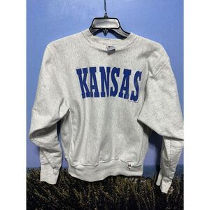 Vintage Kansas Jayhawks Midwest Embroidery Crewneck Sweatshirt Medium‎